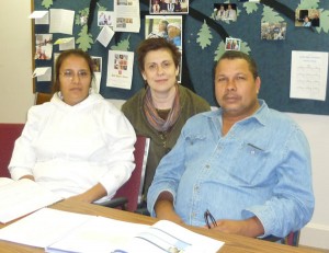 Margot, center, with two of her students from Skyline Literacy